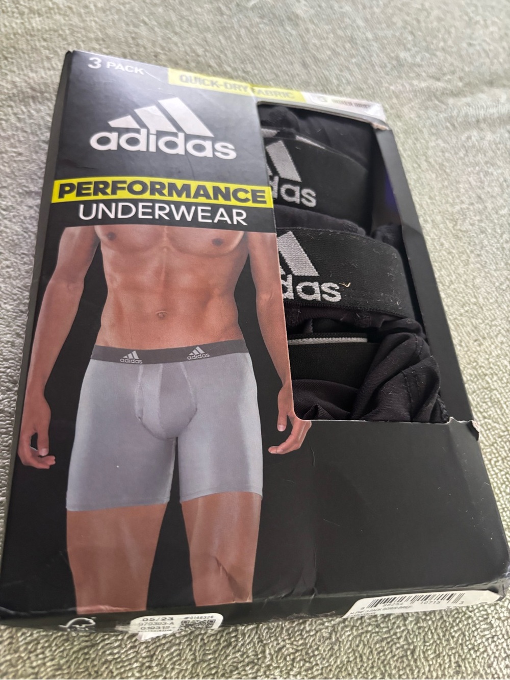 adidas Men’s Performance Boxer Briefs – Black